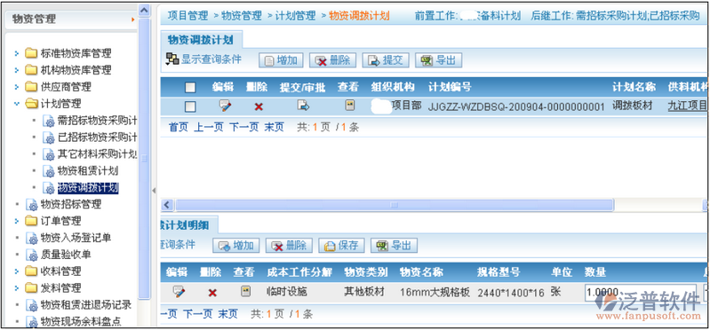 物資調撥計劃