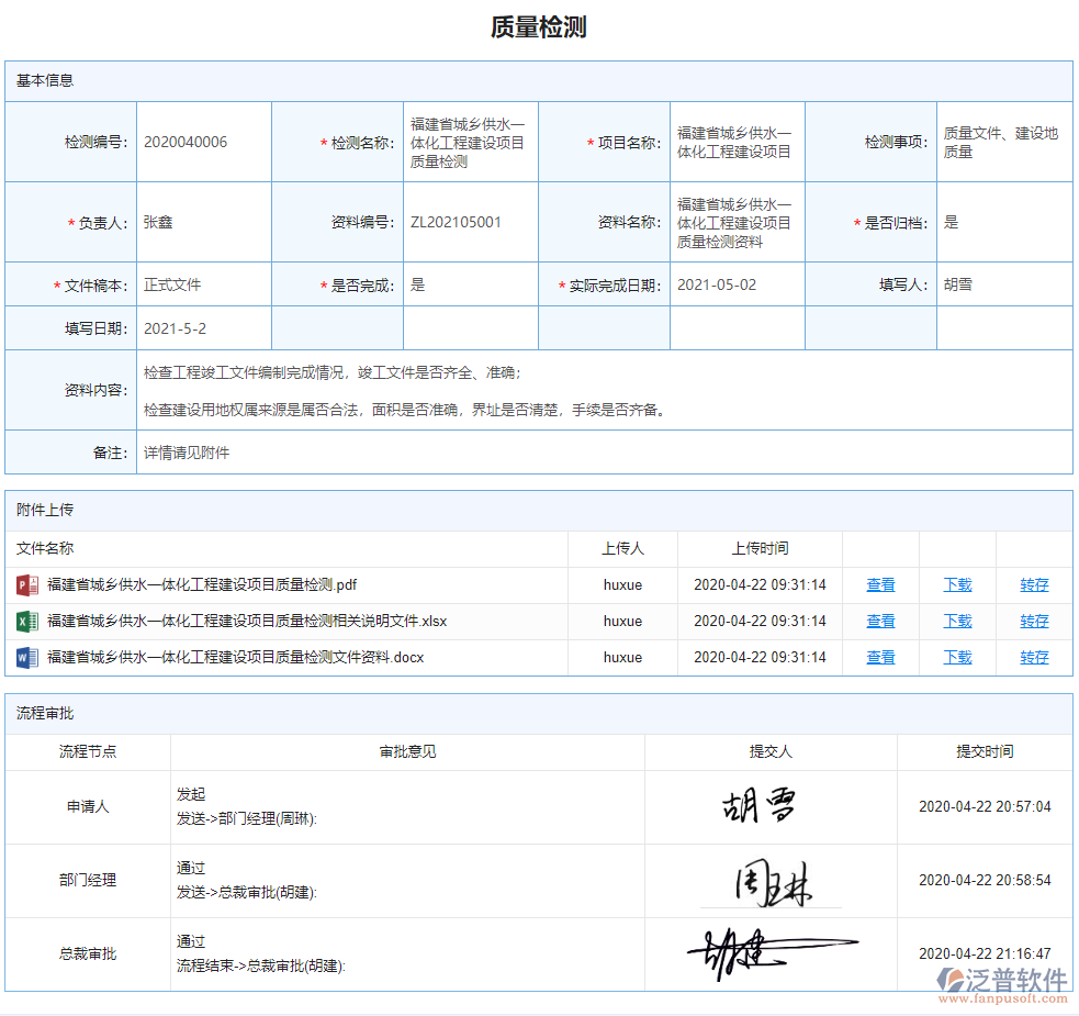 質量檢測