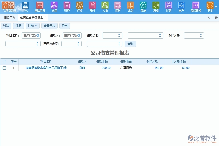 泛普軟件-市政工程管理系統(tǒng)中借支、預(yù)支管理的注意事項(xiàng)
