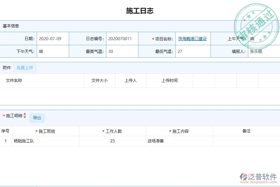 三、泛普軟件-弱電工程管理系統(tǒng)在施工日志中的注意事項
