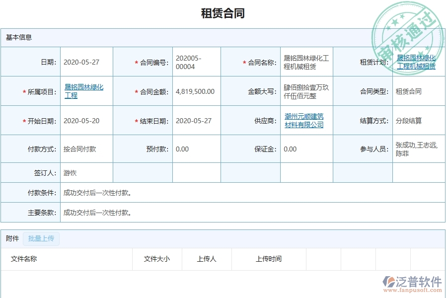 四、泛普軟件-幕墻工程管理系統(tǒng)在租賃合同中的解決方案