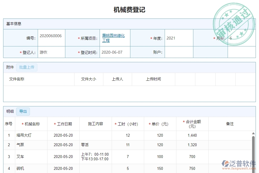 三、園林工程企業(yè)系統(tǒng)中使用泛普軟件機(jī)械費(fèi)管理的優(yōu)點(diǎn)