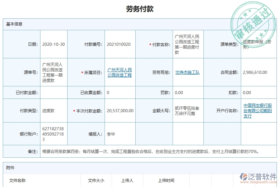 泛普軟件-的市政工程項目管理系統(tǒng)在勞務(wù)付款中的作用