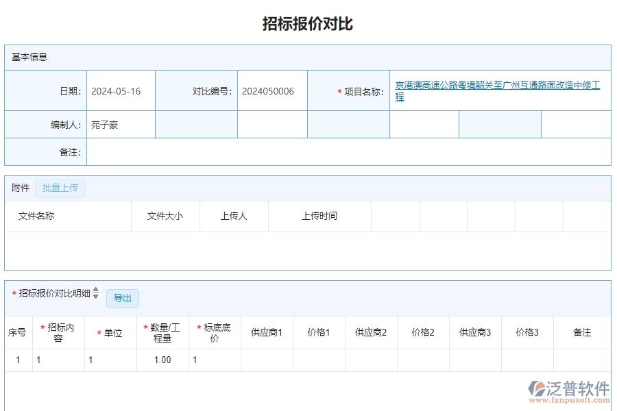 二、泛普軟件-公路工程項(xiàng)目管理系統(tǒng)在招標(biāo)報(bào)價(jià)對比中的價(jià)值