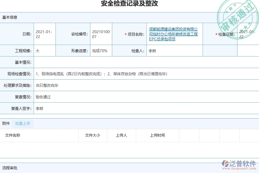 三、泛普軟件-機電工程管理系統(tǒng)中安全檢查記錄及整改的幾個優(yōu)勢是什么