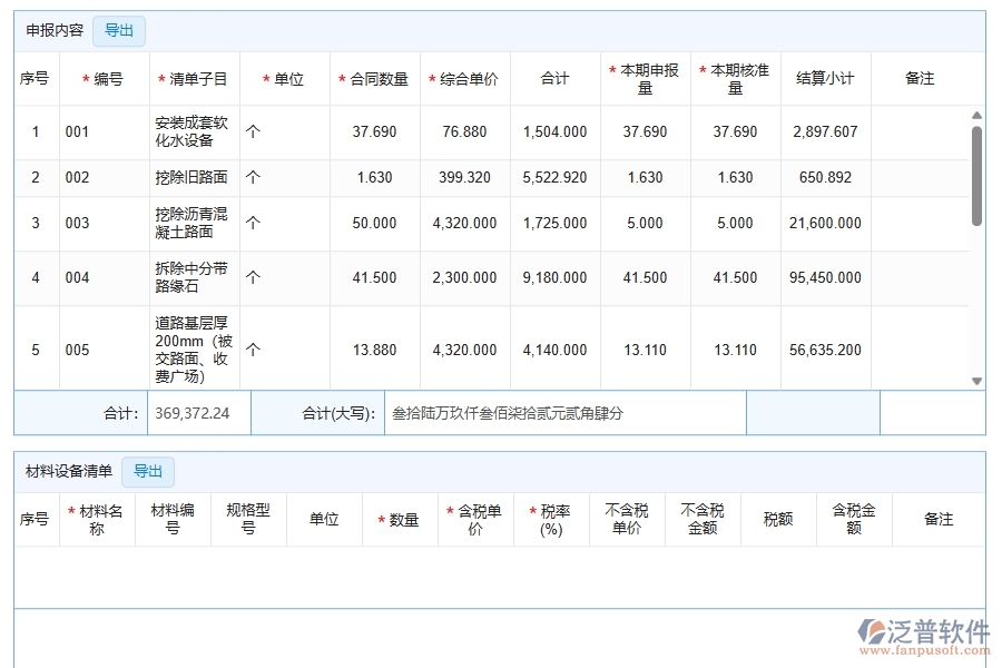 機電工程企業(yè)進度款申報列表的框架設(shè)計思路