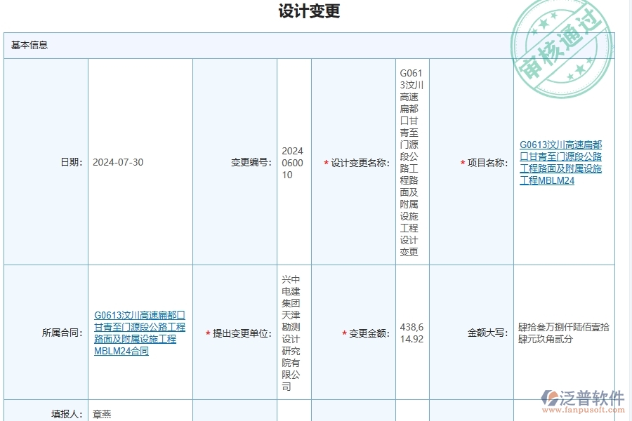 泛普軟件-路橋工程企業(yè)管理系統(tǒng)的設計變更查詢方案對于企業(yè)經(jīng)營的價值