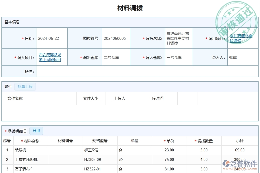 三、泛普軟件-公路工程企業(yè)管理系統(tǒng)有效提升企業(yè)材料調撥管理的措施