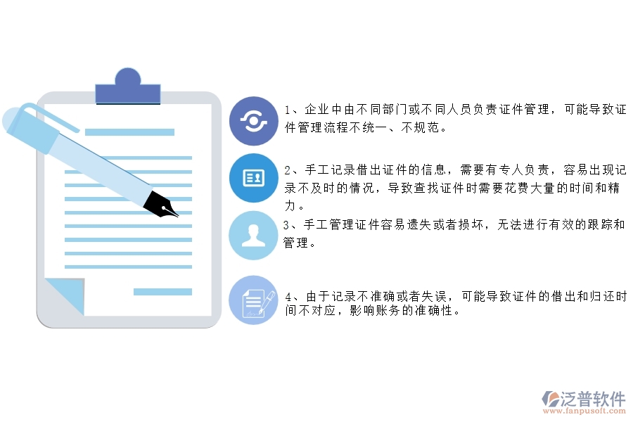 沒有使用系統(tǒng)之前，園林工程企業(yè)在證件借出列表的時候會遇到哪些問題