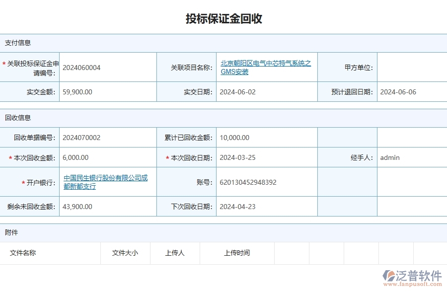 三、泛普軟件-安防工程企業(yè)管理系統(tǒng)中投標(biāo)保證金回收的優(yōu)點(diǎn)與缺點(diǎn)