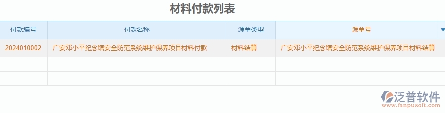 二、泛普軟件-安防工程項目管理系統(tǒng)在材料付款中的作用