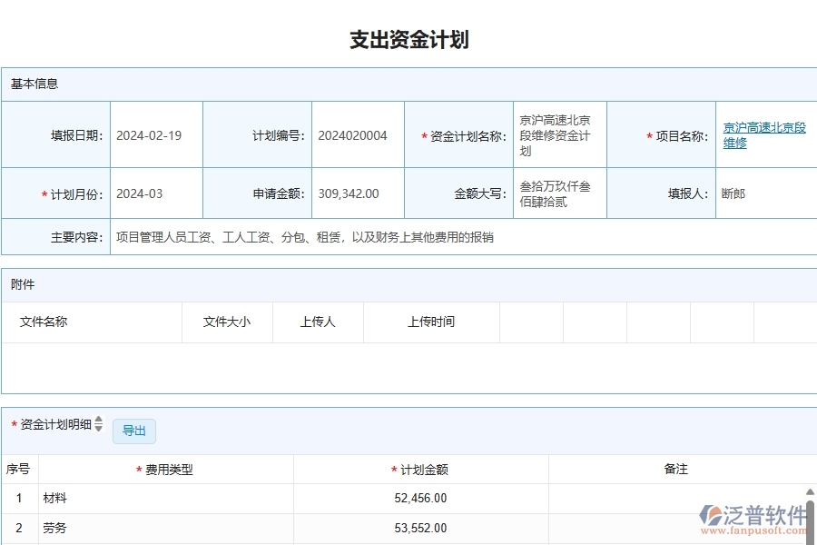 四、泛普軟件-公路工程管理系統(tǒng)在資金計(jì)劃中的應(yīng)用場(chǎng)景