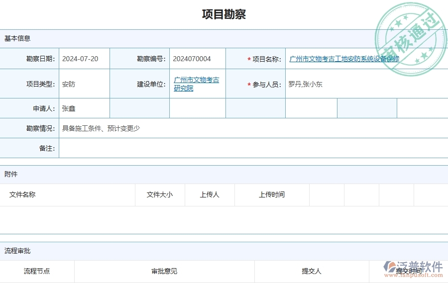 三、泛普軟件-安防工程企業(yè)管理系統(tǒng)中項目勘察列表優(yōu)點與缺點