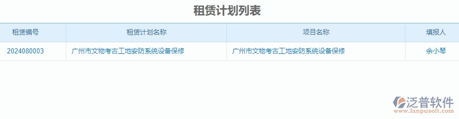 二、泛普軟件-安防工程管理系統(tǒng)中租賃計(jì)劃管理的注意事項(xiàng)