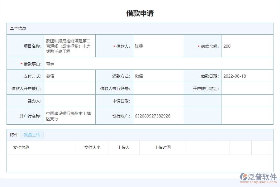 四、泛普軟件-安防工程管理系統(tǒng)在借款申請列表中的應(yīng)用場景