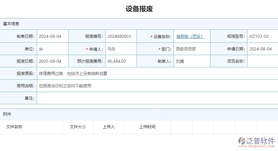四、泛普軟件-安防工程企業(yè)設(shè)備報廢列表的框架設(shè)計思路