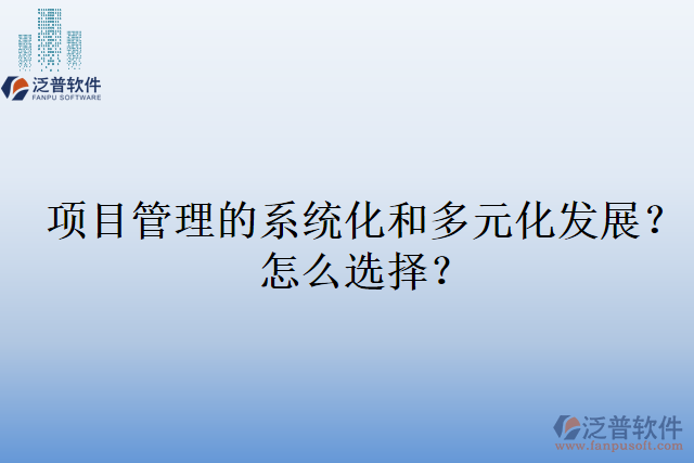 項目管理的系統(tǒng)化和多元化發(fā)展？怎么選擇？