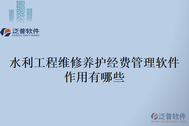 水利工程維修養(yǎng)護(hù)經(jīng)費管理軟件作用有哪些