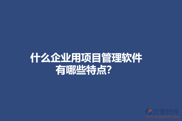 什么企業(yè)用項目管理軟件？有哪些特點？