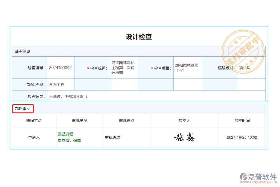 在設計工程管理公司管理軟件的檢查列表中【流程狀態(tài)】字段